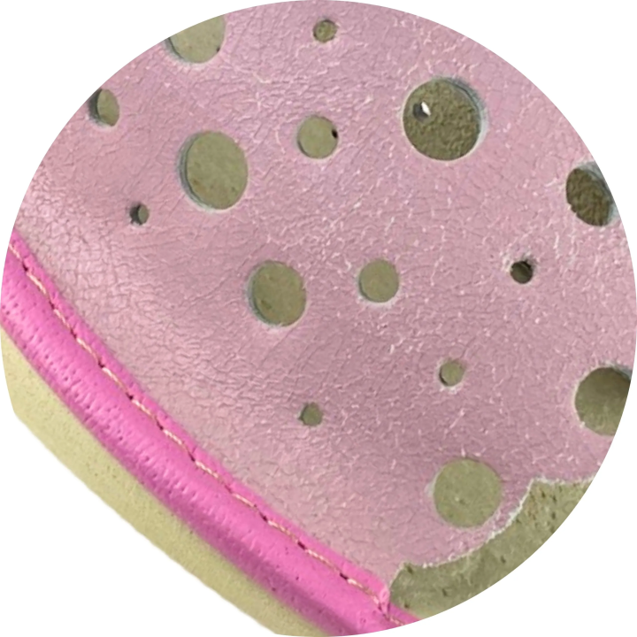 EDYCJA LIMITOWANA - Skórzane pantofle damskie w kolorze pudrowego różu - numer L002