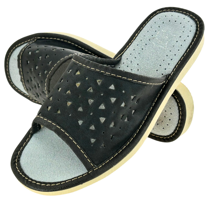 Szare kapcie domowe damskie Laczki pantofle kobiece domowe - numer 464