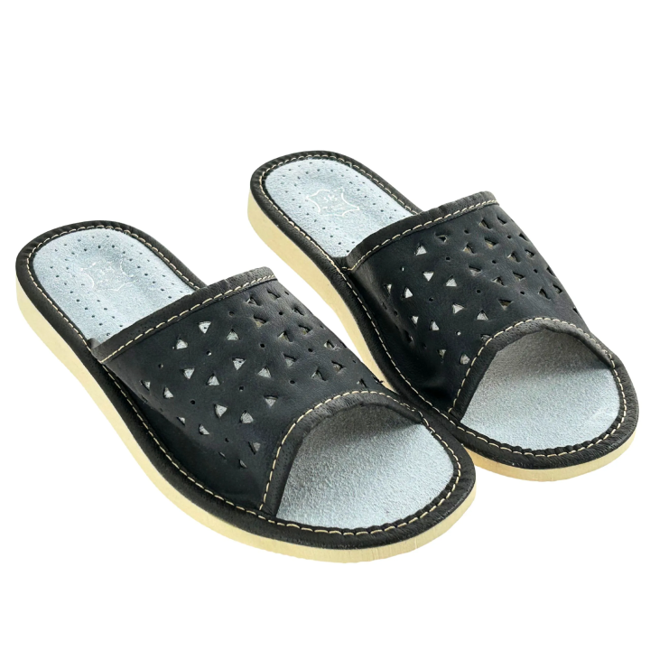 Szare kapcie domowe damskie Laczki pantofle kobiece domowe - numer 464