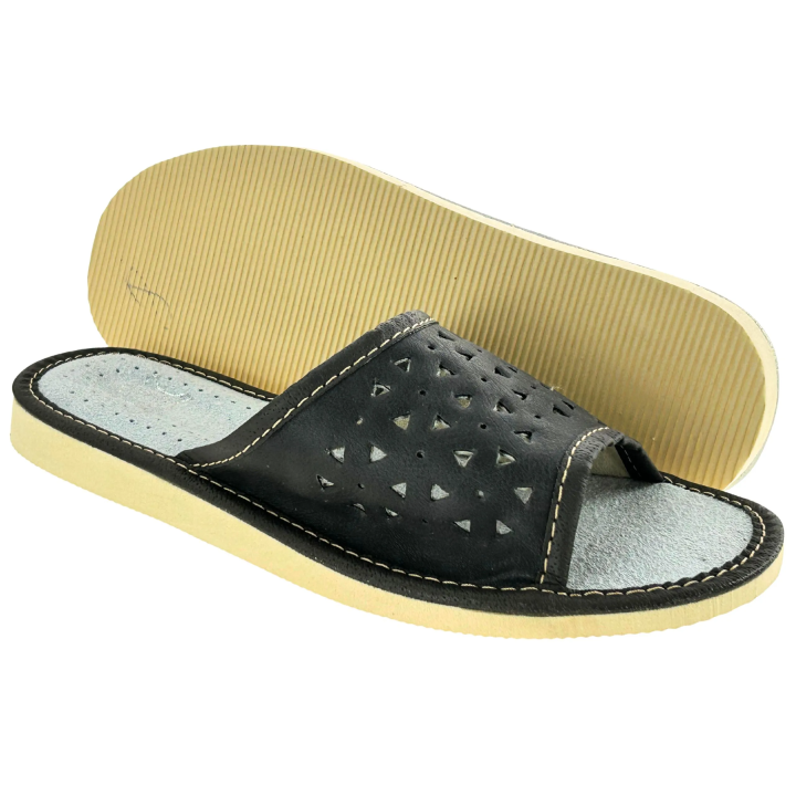 Szare kapcie domowe damskie Laczki pantofle kobiece domowe - numer 464