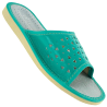 Zielone kapcie damskie domowe Kapcie damskie ze skórzaną wkładką - numer 466