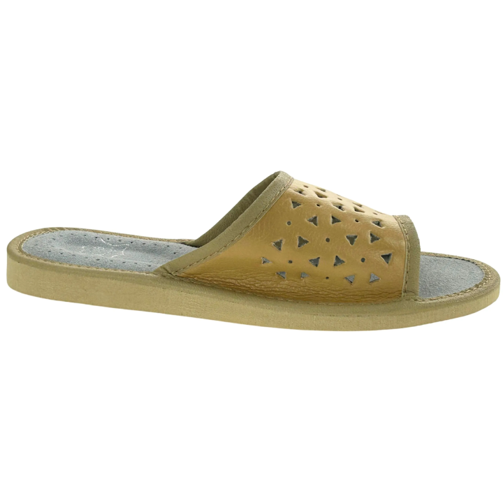 Jasne kapcie damskie skórkowe Papcie domowe damskie - numer 468