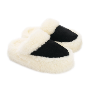 Kapcie damskie domowe, białe łapcie domowe z zamszową cholewką - numer 514