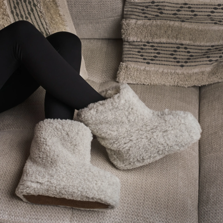 Szare bamboszki domowe Ciepłe laczki Kapcie - numer 532